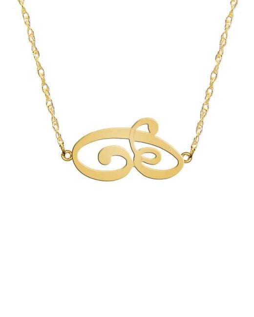 Jane Basch Metallic 22k Over Silver A-z Sideways Script Initial Necklace (a-z)
