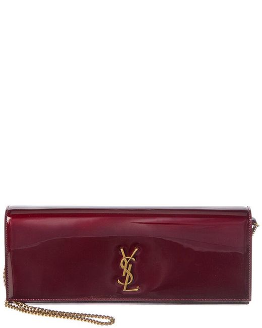 Saint Laurent Purple Kate Leather Wallet On Chain