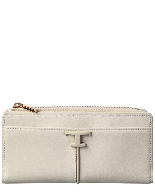 Tod's Natural Timeless Leather Card Case