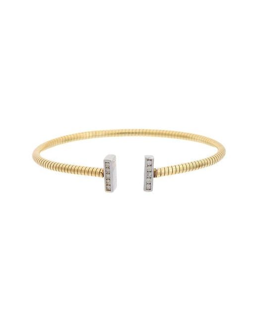 Meshmerise White 18K Over 0.10 Ct. Tw. Diamond Bangle Bracelet