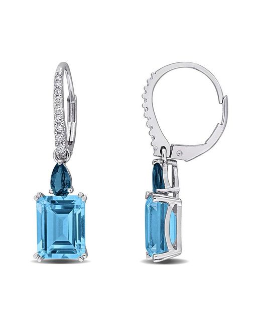 Rina Limor Blue 14k 6.13 Ct. Tw. Diamond & Gemstone Earrings
