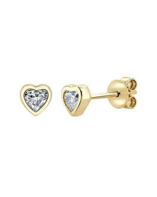 Sabrina Designs Metallic 14K 0.38 Ct. Tw. Diamond Heart Earrings