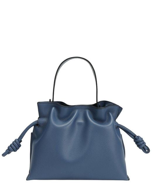 Tiffany & Fred Paris Blue 33Cm Leather Flap Tote