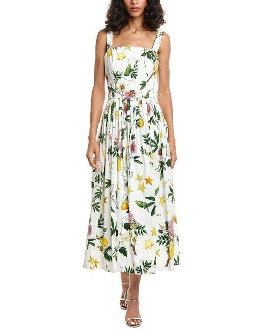 Oscar de la Renta Metallic Starfruit Tank Dress