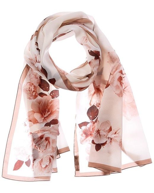 Jimmy Choo Pink Logo Silk Scarf