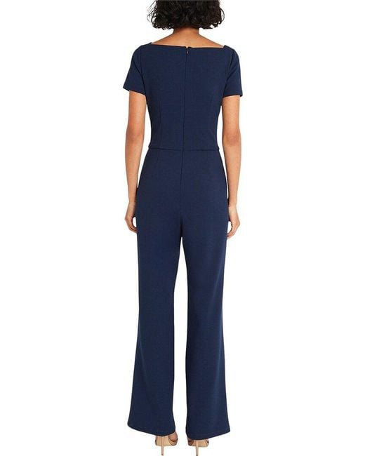 Maggy London Blue Short Sleeve Jumpsuit