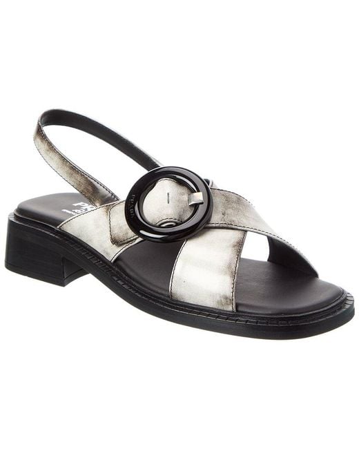 Prada Metallic Re-edition 1996 Brushed Leather Sandal