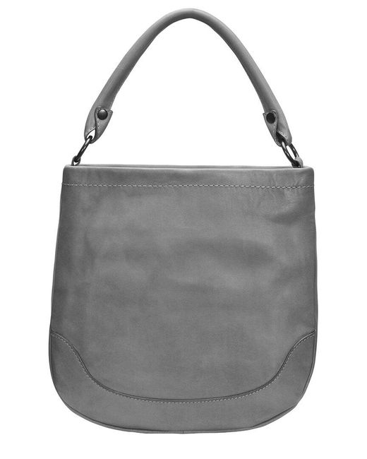 Frye Gray Melissa Leather Hobo Bag