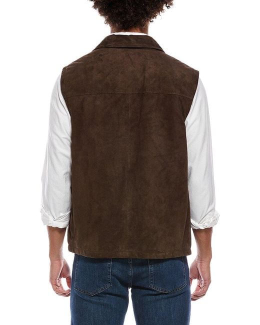 Brunello Cucinelli Brown Suede Vest for men