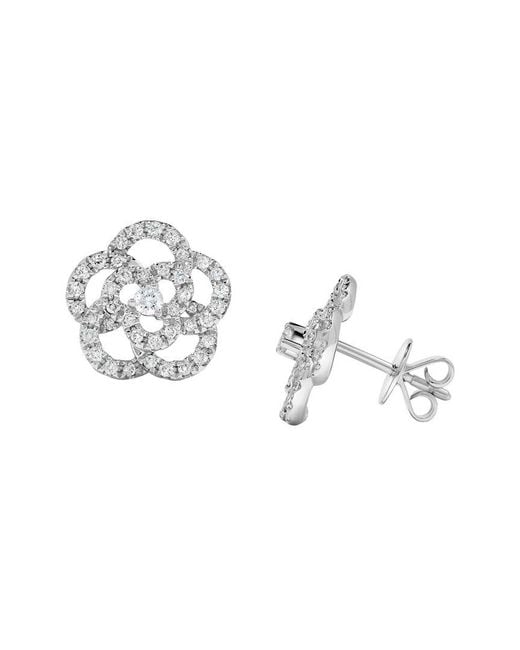 H.J. Namdar Metallic 18K 0.37 Ct. Tw. Diamond Floral Earring