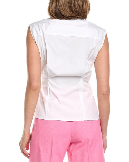 Carolina Herrera White Wrap Top