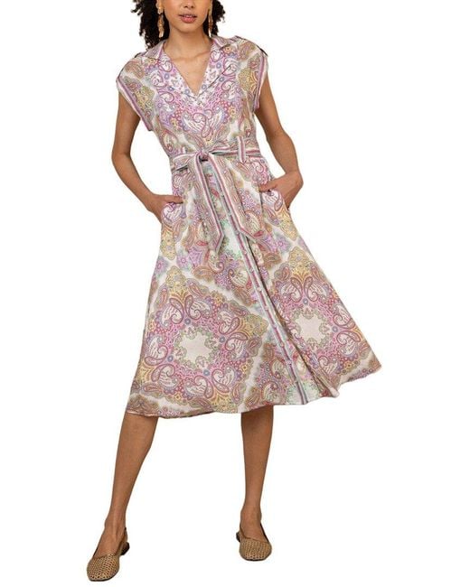 Hale Bob Pink Priscilla Midi Dress