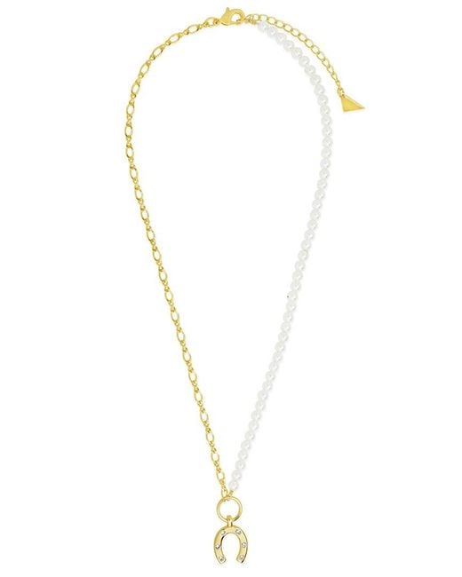 Sterling Forever White 14k Plated 4mmmm Pearl Cz Elva Necklace
