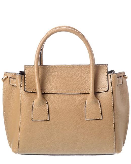 Italian Leather Natural Top Handle Tote