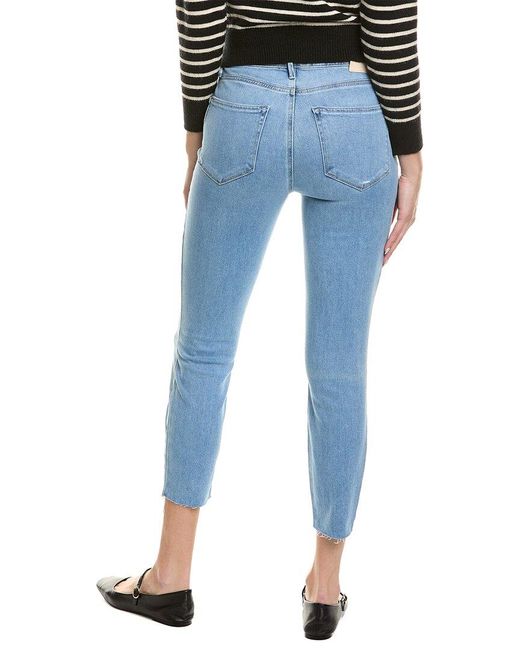 PAIGE Blue Bombshell Crop Sky Touch Distressed Skinny Leg Jean
