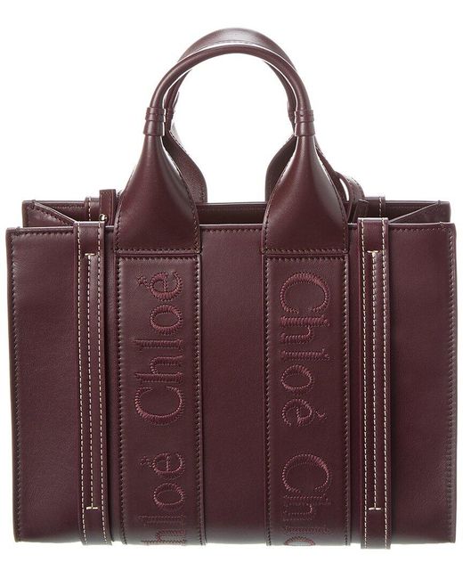 Chloé Purple Woody Small Leather Tote