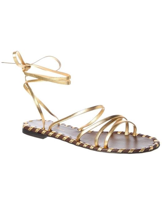 Gianvito Rossi Metallic Zaira Leather Sandal