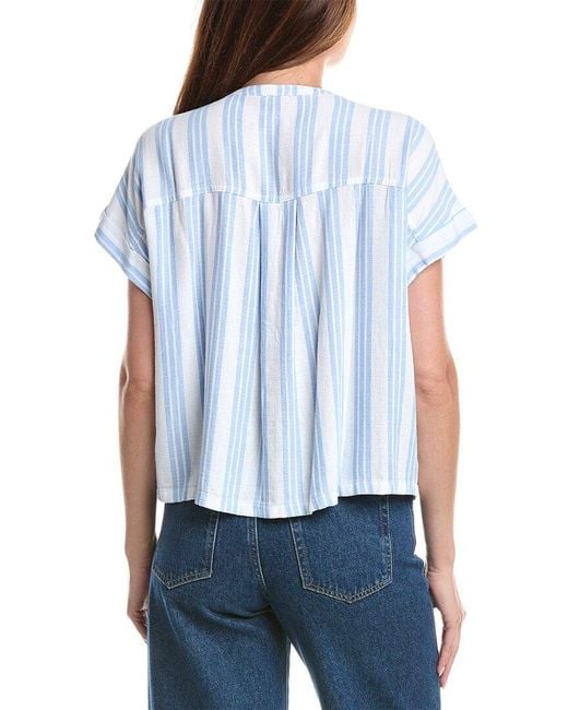 Splendid Blue Linen Blend Top