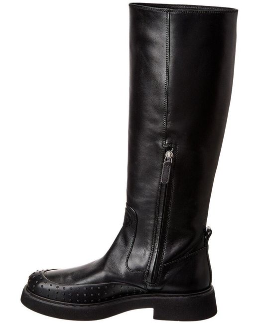 Tod's Black Leather Knee-high Boot