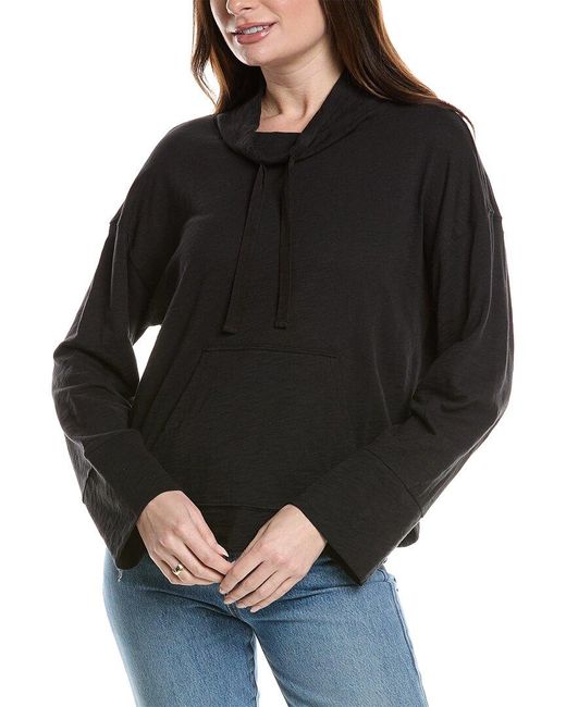 Lilla P Black Drawstring Neck Pullover