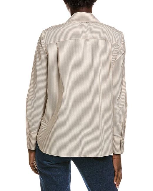 Lafayette 148 New York Natural Scottie Silk Blouse