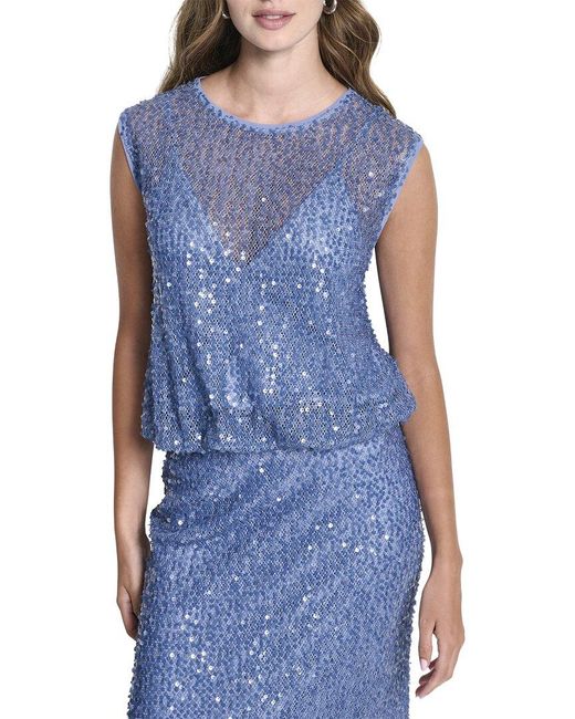 DKNY Blue Glitter Top