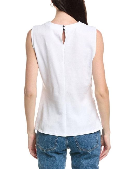 Vince Camuto White Mock Neck Asymmetrical Knit Sweater
