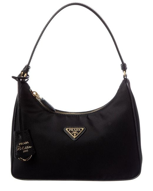 Prada Black Re-Edition 2005 Re-Nylon & Saffiano Leather Mini Bag