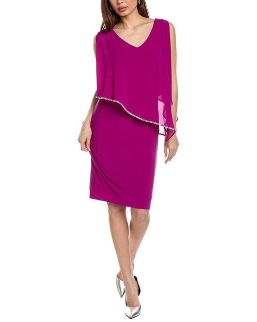 Joseph Ribkoff Purple Popover Cocktail Dress