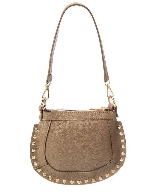 Isabella Rossetti Gray Riley27 Leather Shoulder Bag