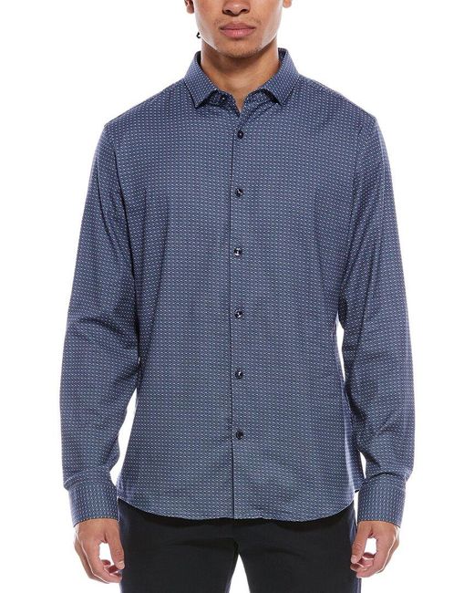 Stone Rose Blue Stretch Print Shirt for men