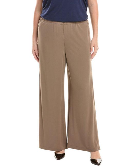 Lafayette 148 New York Brown Petite Pull-On Franklin Wide Leg Pant