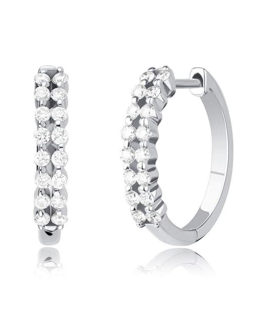 MaxColor White 0.57 Ct. Tw. Lab-Grown Diamond Hoop Earrings