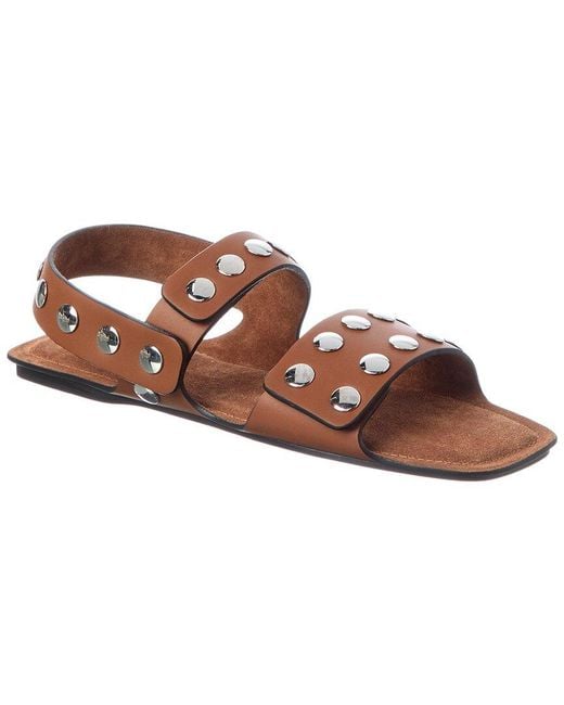 Khaite Brown Boden Leather Flat Sandal