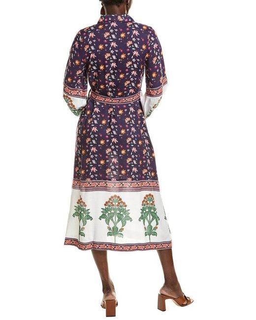 Garrie B Blue Button-Down Midi Dress