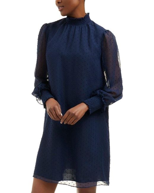 Draper James Blue Long Sleeve Mini Dress