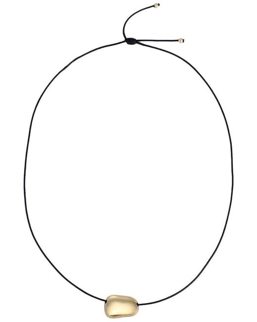 Adornia Metallic 18K Plated Sliding Pebble On A Chord Necklace