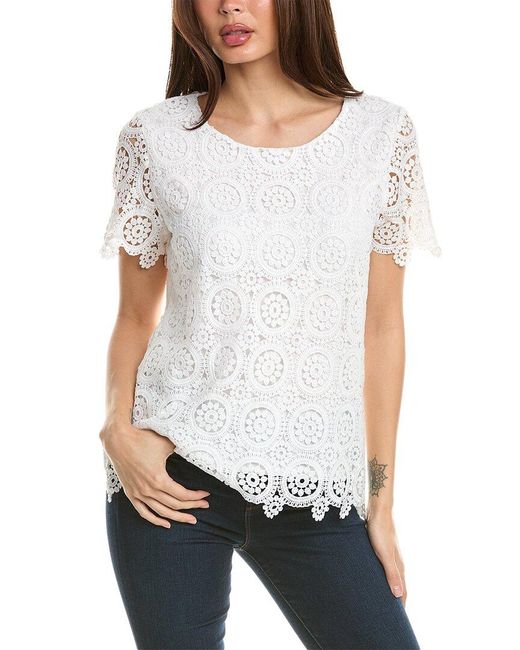 Jones New York White Lace Top