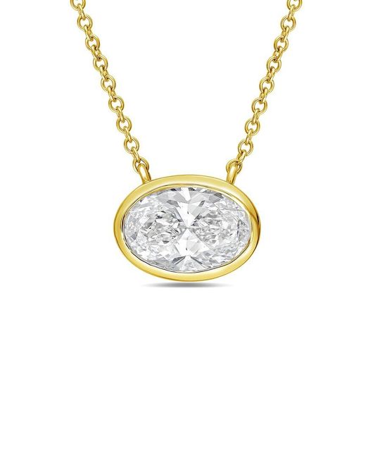 Diana M Metallic Diana M. 14K 12.00 Ct. Tw. Lab-Grown Diamond Pendant Necklace