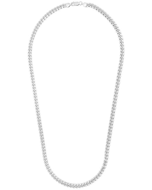 Italian Silver White Chain Necklace for men