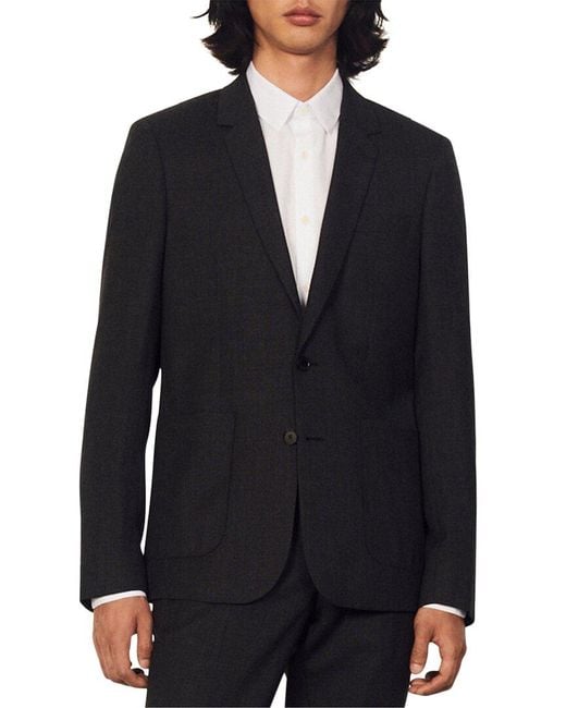 Sandro Blue Legacy Wool Suit Jacket for men