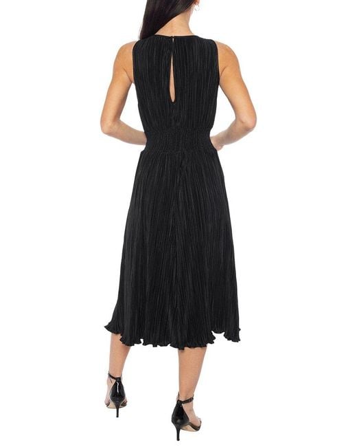 Marina Black Smocked Waist Midi Dress