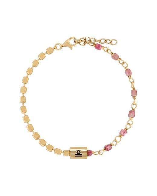 Karma and Luck Metallic Zodiac Plated Tourmaline Beaded Bracelet