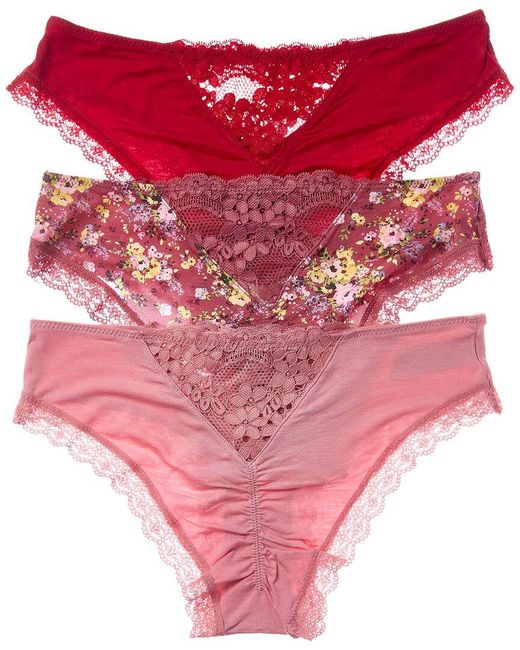 Honeydew Intimates Red Set Of 3 Willow Hipster