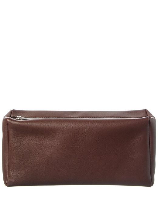 The Row Brown Leather Clutch