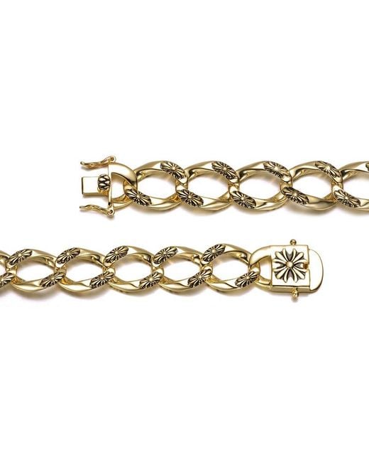Genevive Jewelry Metallic Rachel Glauber 14K Plated Link Chain Bracelet for men