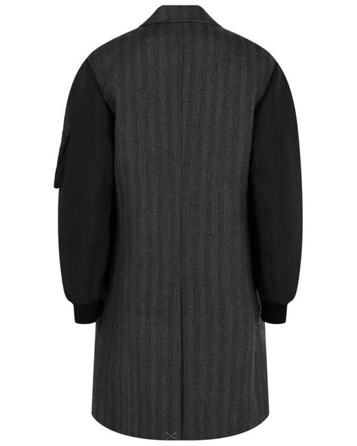 McQueen Black Wool Bomber Coat for men