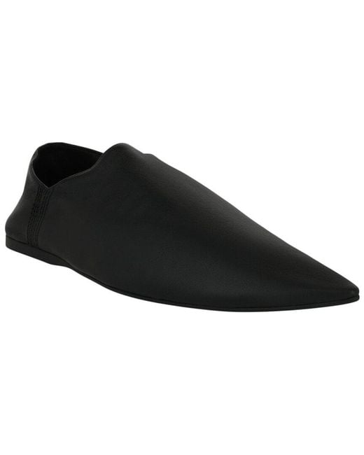 Balenciaga Black Pointed Leather Flat for men