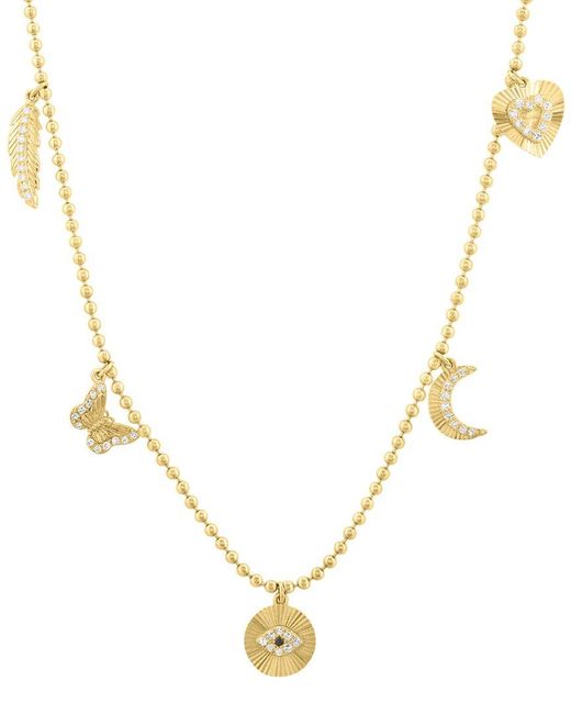 Effy Fine Jewelry Metallic 14K 0.16 Ct. Tw. Diamond Necklace