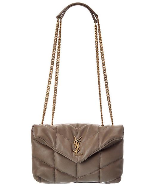 Saint Laurent Gray Dnu Inv Ysl Mini Leather Shoulder Bag